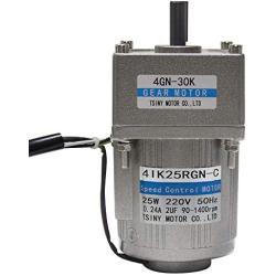 Bemonoc 25Watts AC 220V 50/60HZ High Torque 54 RPM Shaft Diameter 10mm & AC Speed Controller Kits Adjustable Variable Gear Reducer Motor CW CCW for industry