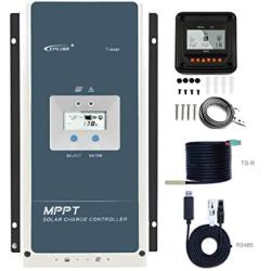 EPEVER 60amp MPPT Charge Controller 48V/36V/24V/12V Negative Ground Max 150V 4500W Input fit Litium/AGM/Gel/Flooded/User Backlight LCD Display Large-Amp(60A-MPPT)