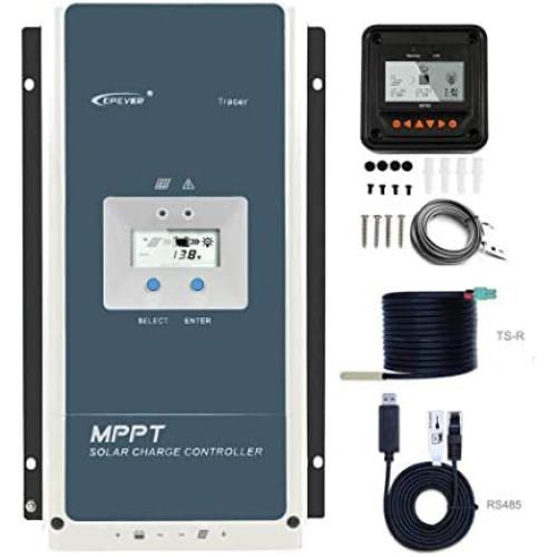 EPEVER 60amp MPPT Charge Controller 48V/36V/24V/12V Negative Ground Max 150V 4500W Input fit Litium/AGM/Gel/Flooded/User Backlight LCD Display Large-Amp(60A-MPPT)