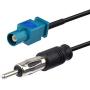 Bingfu Car Antenna Adapter Car Stereo FM AM Radio Antenna Adapter Cable Fakra Z Male to DIN Plug Connector Cable 30cm 1 feet for Car Stereo Audio HD Radio Head Unit CD Media Player Receiver