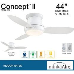 Minka-Aire F518L-WH, Concept II LED White Flush Mount 44