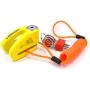 Acekit Veison Bicycle and Motorcycle Brake Disc Lock Heavy Duty Strengthen Body Sawing Resistant with Four Ribs 6mm Harden Lock Pin with Remind Cable-Yellow