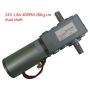 IRUI DC 12V/24V Speed Adaptable Durable Carbon Brush Turbine Worm Speed Reduction Gear Motor (24V 1.8A 40RPM 20Kg.cm, Dual shaft)