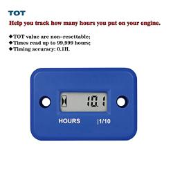 Runleader Digital LCD Waterproof Hour Meter for Small Engine,Track Oil Change Intervals, Generator,Lawn Mower,Outboard,ATV,Snow blowers,Marine,Dirt Ski ,Motorcycle(Included Bracket-HMB004)(M4-BU)