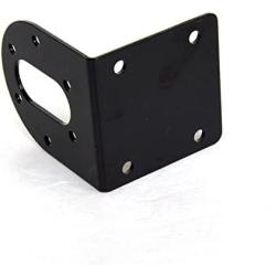Black 37mm DC Gear Motors Mounting Bracket, Iron Anti-rust Gearbox L-shape Fixed Seat, Gear Reduction Motor Holder