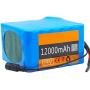 Jieoto 24V 12Ah E-Bike Battery 6S 5P 12000mAh Waterproof PVC Battery Pack Electric Scooter Rechargeable Battery with 2A Charger Fit for 350W-50W Ebike Motor