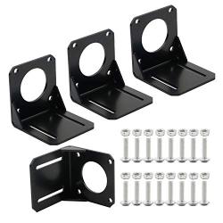 JIUWU 4pcs 57 Stepper Motor Nema 23 Fixed Seat, Nema 23 Stepper Motor Steel Mounting Bracket, Stepper Motor Bracket with Mounting Screws
