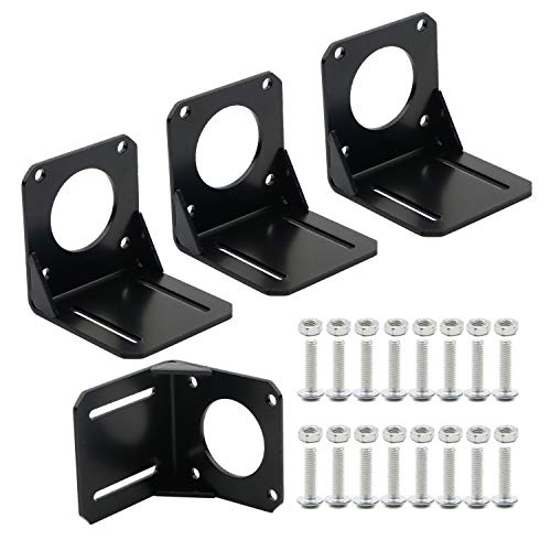 JIUWU 4pcs 57 Stepper Motor Nema 23 Fixed Seat, Nema 23 Stepper Motor Steel Mounting Bracket, Stepper Motor Bracket with Mounting Screws