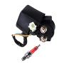 Ignition Coil Solenoid Relay 4-Pin Voltage Regulator 5-Pin CDI Box Spark Plug Kit Compatible with 50cc 70cc 90cc 110cc 125cc ATV Go Kart Dirt Bike Pit Bike TaoTao Roketa Moped Scooter