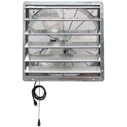 iLIVING ILG8SF24V-T 24 inch Shutter Exhaust Attic Garage Grow, Ventilation Fan with 2 Speed Thermostat 6 Foot Long 3 Plugs Cord, 24