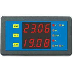 AILI DC Programmable Meter Controller 0-200V 0-750A Volt Amp Power Ah Auto Shut Down for Solar Battery Monitor Car Motor Panel Mount Blue Display