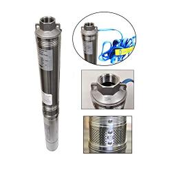 Hallmark Industries MA0343X-4A Deep Well Submersible Pump, 1/2 hp, 230V, 60 Hz, 25 GPM, 150 Head, Stainless Steel, 4