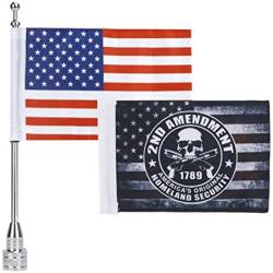 Motorcycle Flagpole Mount Set & 6