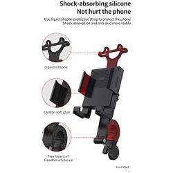 Bicycle and Motorcycle Mobile Phone Holder-a Universal Handlebar Holder for 4.6-6.7 inch Mobile Phones, Bicycles and Motorcycles. (Black)