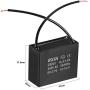 uxcell Ceiling Fan Capacitor CBB61 6uF 450V AC 2 Wires Metalized Polypropylene Film Capacitors 47x20x37.5mm for Water Pump Motor Generator, Pack of 5