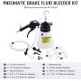 Orion Motor Tech Brake Bleeder, Pneumatic Brake Fluid Bleeder Kit with 8 Master Cylinder Adapters, 1L Vacuum Brake Bleeder for Solo Brake Fluid Replacement, Brake Fluid Bleeder Kit