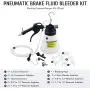 Orion Motor Tech Brake Bleeder, Pneumatic Brake Fluid Bleeder Kit with 8 Master Cylinder Adapters, 1L Vacuum Brake Bleeder for Solo Brake Fluid Replacement, Brake Fluid Bleeder Kit