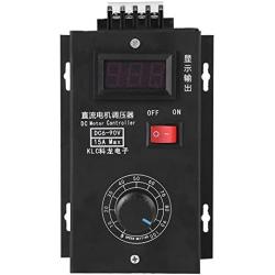 Fafeicy Universal DC Motor Speed Controller,6V - 90V PLC 15A PWM Variable Speed Control Generator Kit with Output Volt LED Display