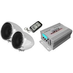 Pyle Motorcycle Speaker and Amplifier System - 100 Watt Weatherproof w/Two 3