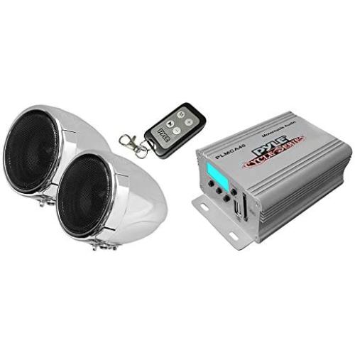 Pyle Motorcycle Speaker and Amplifier System - 100 Watt Weatherproof w/Two 3