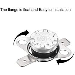 uxcell KSD301 Thermostat 50°C/122°F 10A Normally Closed N.C Adjust Snap Disc Temperature Switch for Microwave,Oven,Coffee Maker 5pcs