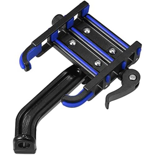 Motoforti Motorcycle Bicycle Handlebar Cell Phone Holder 360° Rotatable Aluminum Alloy for Most 3.5-7 Inch Smartphones Black Blue