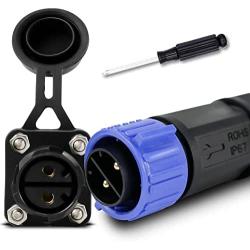 Trolling Motor Plug Receptacle Set,Waterproof Marine Boat DC Power Connector,Waterproof Connector for Motor,Plug for Trolling Motor/ Down Rigger/Fishing Reel,12/24/36/48 Volt Marine Plug