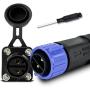 Trolling Motor Plug Receptacle Set,Waterproof Marine Boat DC Power Connector,Waterproof Connector for Motor,Plug for Trolling Motor/ Down Rigger/Fishing Reel,12/24/36/48 Volt Marine Plug