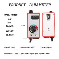 120V Variable Speed Governor,Router Fan Variable Speed Controller Governor,DC Motor Speed Controller,for Electric Tools, Woodworking Equipment, Greenhouse Agriculture.