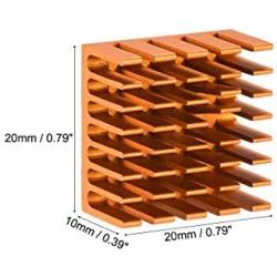 uxcell Electronic Radiators Heatsink for MOS GPU IC Chip Golden 20 x 20 x 10 mm 5pcs