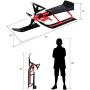 PEXMOR Snow Racer Sled, Steering Ski Sled Slider with Steel Frame, Pull Rope & Twin Brakes for Kids Age 4 & up, Teenager & Adult, 45 x 20 x 15, Red & Black