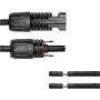 Renogy 10Ft 10AWG Solar Adaptor Wire Extension Cables with Female and Male Connector, 1 Pair, Black