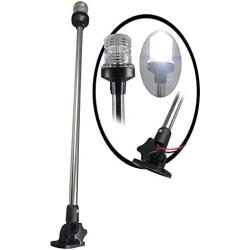 Pactrade Marine Boat LED All Round Anchor Fold Down Navigation Light SS Pole 12-24V 25L USCG 2NM A16 Certified
