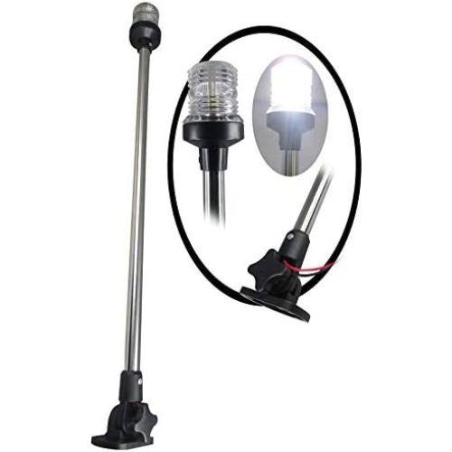 Pactrade Marine Boat LED All Round Anchor Fold Down Navigation Light SS Pole 12-24V 25L USCG 2NM A16 Certified