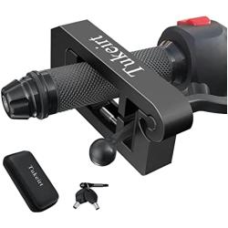 Tukeirt Motorcycle Lock - Adjustable Anti Theft for Motorcycles Mopeds Motorbikes Scooters ATVs Dirt Bike Street Bike Braking The Front Wheel Use on Grip Brake Handlebar(Black)