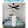 KAPOEFAN 46 Black Ceiling Fan with Lights and Remote, Flush Mount Ceiling Fan with Lights, Modern Ceiling Fan with Noiseless Reversible DC Motor - Adjustable Color Temperature - 6 Speeds -Timing Function for Indoor and Outdoor