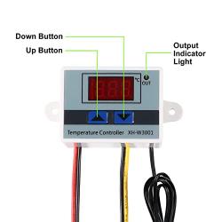 Aobao 3pcs XH-W3001 12V 10A 120W Digital LED Temperature Controller Module Digital Thermostat Switch with Waterproof Sensor Probe Programmable Heating Cooling Electronic Thermostat -50? to 110?
