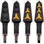Acelane 4PCS Motorcycle Indicators Flowing Turn Signal Lights LED Turn Signals 12V 12 LEDs for Motorcycle Motorbike Scooter Quad Cruiser Off Road Y Shape