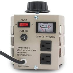 LVYUAN Variable Transformer Variable Voltage Regulator, 0-130V Output, 110V-120V Input, (2000VA)