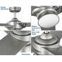 Edwige Collection 3-Blade Painted Nickel 52-Inch DC Motor LED Contemporary Ceiling Fan