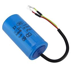 Run Capacitor, CD60 Run Capacitor with Wire Lead 250V AC 50/60Hz for Motor Air Compressor for Air Conditioners Compressors and Motors