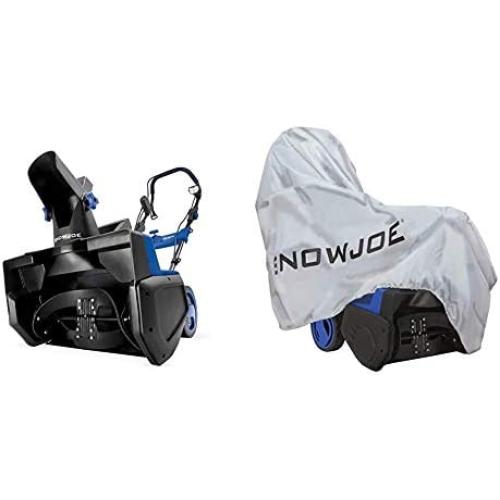 Snow Joe SJ625E Electric Single Stage Snow Thrower | 21-Inch | 15 Amp Motor & SJCVR-21 Protective Cover for 21-Inch Electric Snow Blower | Universal | Single Stage Compatible