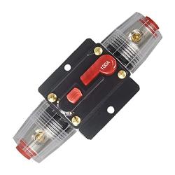 ANJOSHI 100 Amp Resettable Fuse Holder Circuit Breaker, with Manual Reset Waterproof Switch for RV Car Audio Marine Boat Motor Truck Inverter Home Solar System Replace Fuse 20A-150A/12V-42V DC (100A)