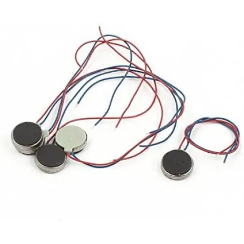 uxcell 5pcs DC3V/0.1A 1.5V/0.05A 10x2.7mm Coin Mobile Vibration Motor