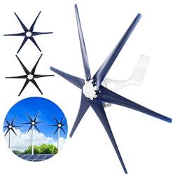 FTVOGUE Mini Wind Turbines Generator 6 Blades Horizontal Wind Generator400W Power Supplies ThreePhase Motor with Controller(24V-Blue)