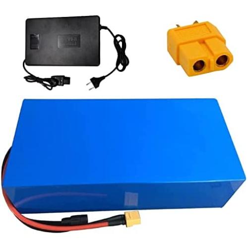 Jieoto Lithium Battery Pack 72V 40Ah 18650 Electric Motorcycle Battery Pack with BMS and 84V Charger Suitable for Moped Scooter Electric Scooter Battery Replacement