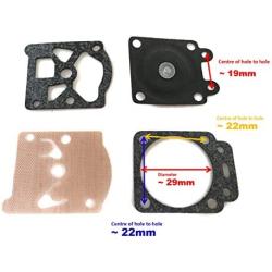 ITACO Carburetor Carb Repair Kit Diaphragm Gasket 43-10-WAT K10-WAT Replaces STIHL Husqvarna Kawasaki Homelite Dolmar Mitsubishi Tanaka Kawasaki Chainsaw Brush Cutter Trimmer Motor Engine