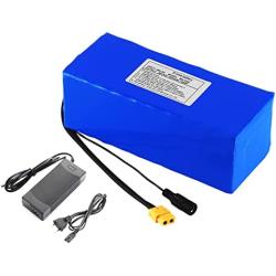36V 12Ah E-Bike Lithium Ion Battery Pack, with 42V Charger + Built-in 20A BMS, for 200W-500W Motors, Rechargeable Replacement Battery