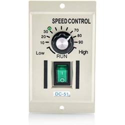 QWORK AC 110V 400W Knob Motor Speed Controller DC 0-90V Variable Adjustable Speed Regulator for 90V DC Motors
