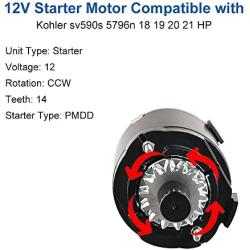WATERWICH Starter Compatible with Kohler sv590s sv530s Cub Cadet LT1045 LT1042 20 098 11-s Yth20k46 18 19 20 21 HP 2009801-S 2009805-S 2009806-S Replaces 20-098-01 20-098-05 K0H2009805S 20-098-06
